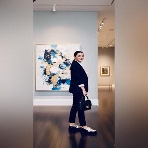 Marc Fisher Black, Cream, and Tan Loafers with Gold Detail